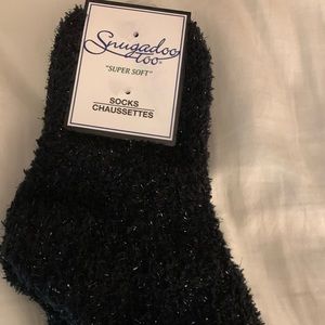 Super soft black fuzzy socks